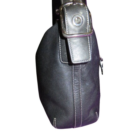 Coach 2006 Vintage Black Leather East West Legacy Tassel Hobo Shoulder Bag 1417 - Picture 4 of 12